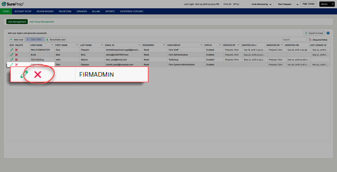 Select the Delete icon