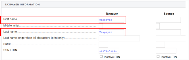 Enter the client's records into the provided fields