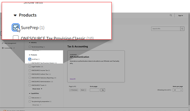 Select SurePrep from the Products menu