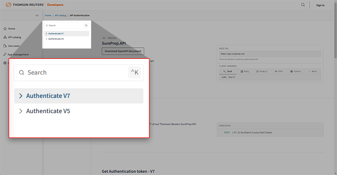 Select the API call you'd like to review