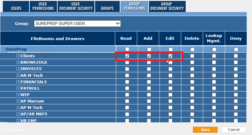 Configure the SUREPREP SUPER USER settings
