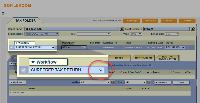 Select SUREPRE TAX RETURN
