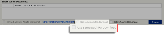 "Use same path for download" checkbox is not selectable