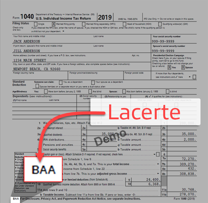 BAA stamped on document.