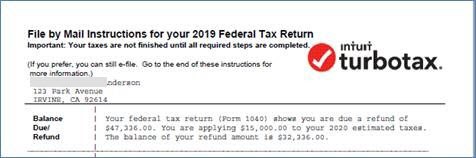 TurboTax logo on the document