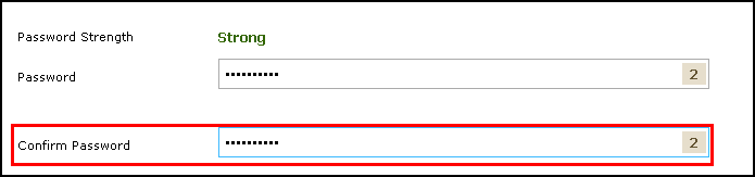 Enter your new password then confirm
