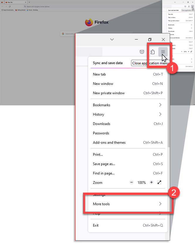 Select Menu the More Tools