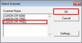 Select Canon DR-7550C