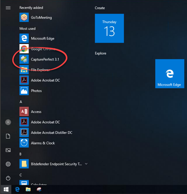 Select Capture perfect 3.1