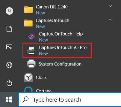 Select CaptureOnTouch V5 Pro