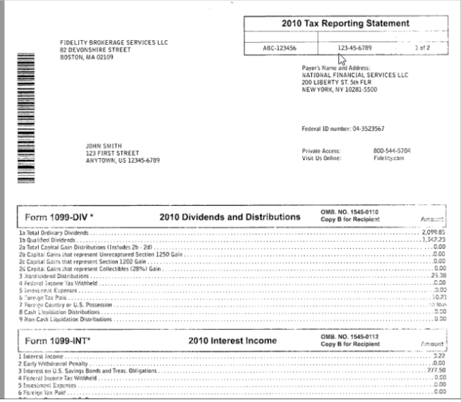Scanned document example