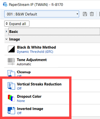   Configure the Image settings