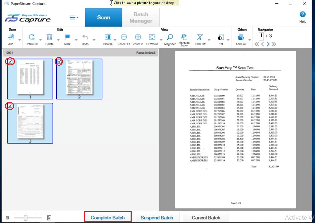 Select Complete Batch