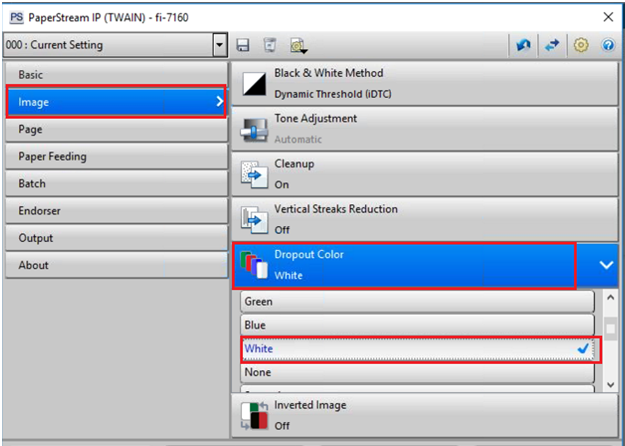 Update the Dropout Color settings