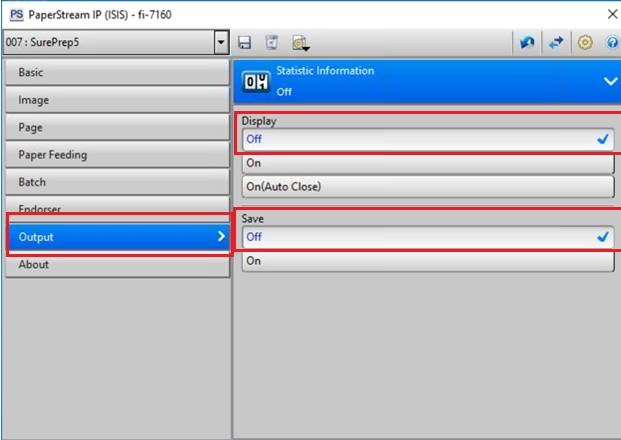Update the Output settings