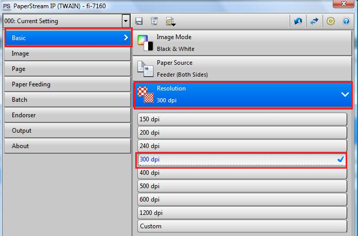 Update the Resolution settings