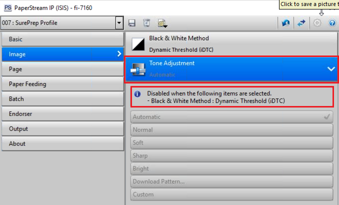 Update the Tone Adjustment settings