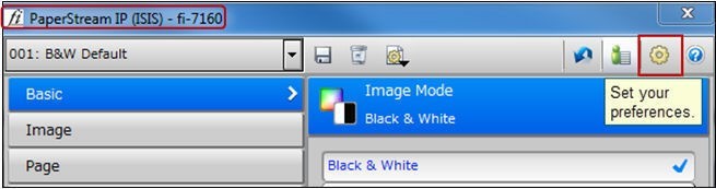 Select the&nbsp;Preference&nbsp;icon