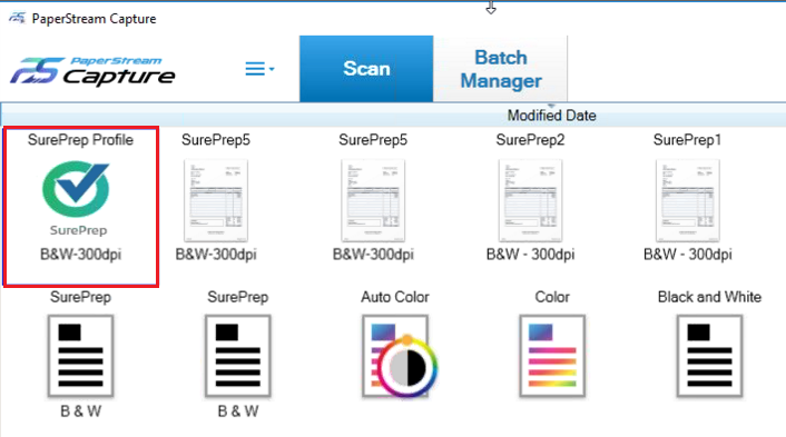 Select the SurePrep profile