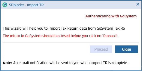 Warning: Authenticating with GoSystem