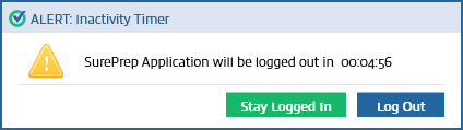 ALERT: Inactivity Timer window
