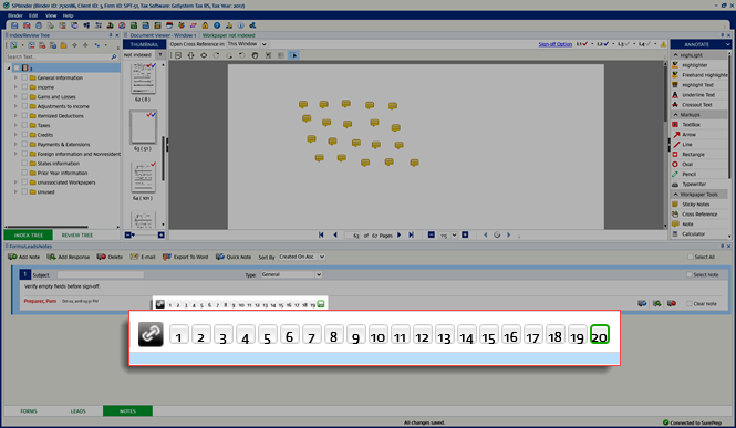 All listed linked notes
