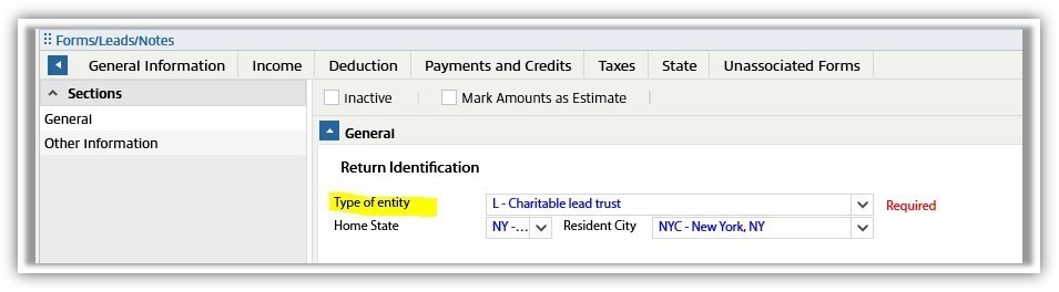 Type of entity field