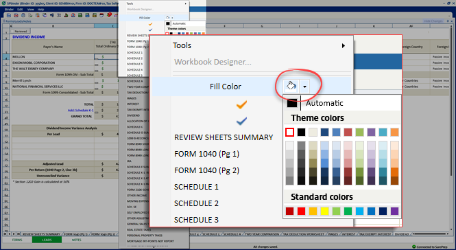 Select the paint icon