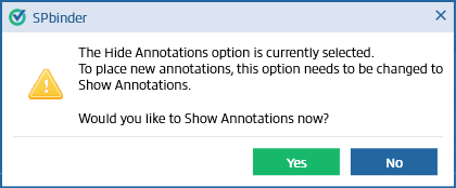 Confirm showing the annotations