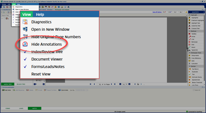 Select Show/Hide Annotations