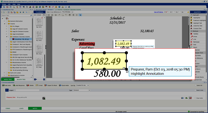 Draw highlight in the document