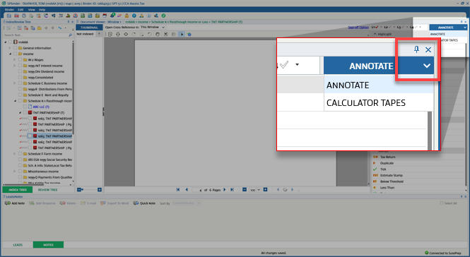 Dropdown&nbsp;icon in the Annotate panel