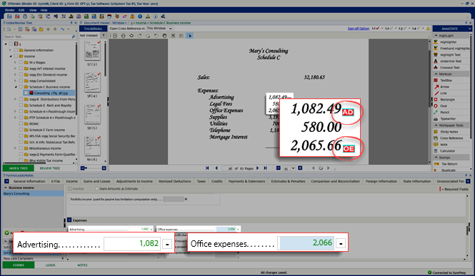 AD reference on source document