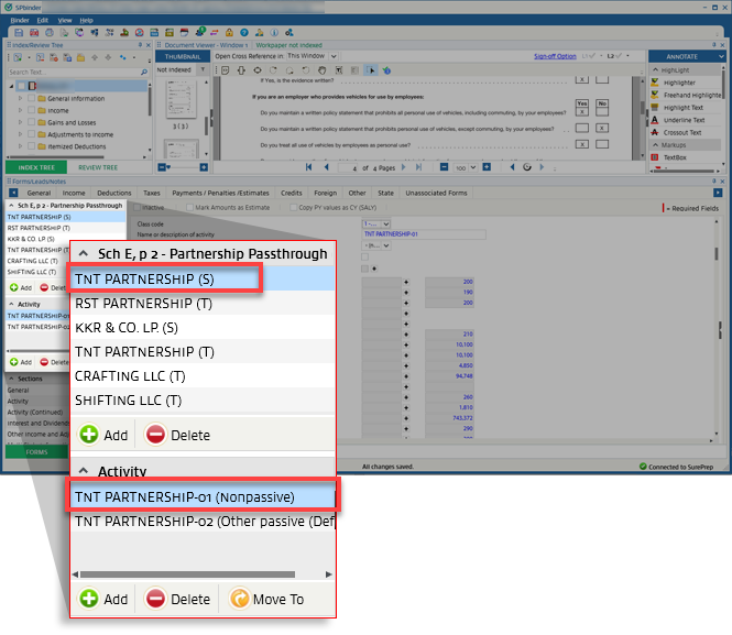 Select a Schedule K-1