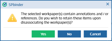 Warning that the workpapers contain references