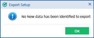 Notification that no new data was identified
