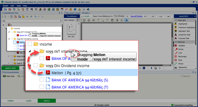 Select a document to move