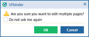 Confirm that you would like to edit multiple pages
