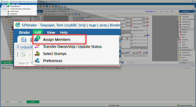 Select&nbsp;Edit, then&nbsp;Assign Members