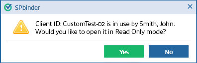 Confirm if you would like to view the binder in read-only