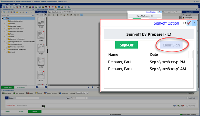 Clear Sign option not available