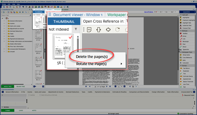 Select&nbsp;Delete the pages