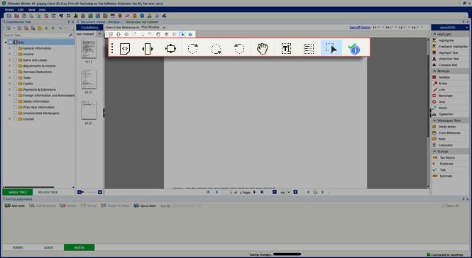 Document Viewer toolbar