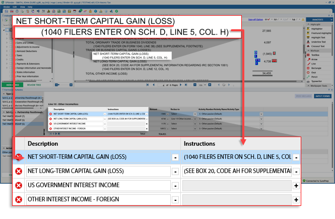 Source document values in the file template