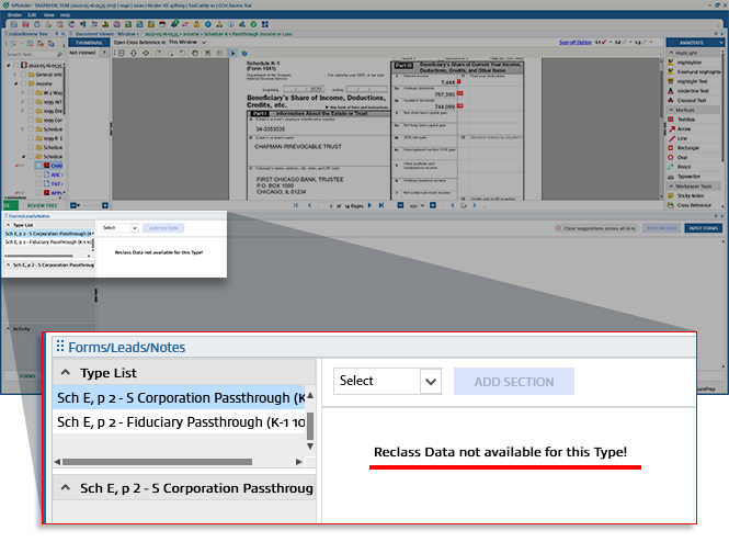 Notification that reclass data is not available