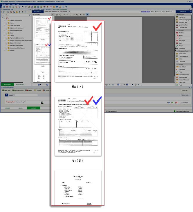Sign off checkmark on document