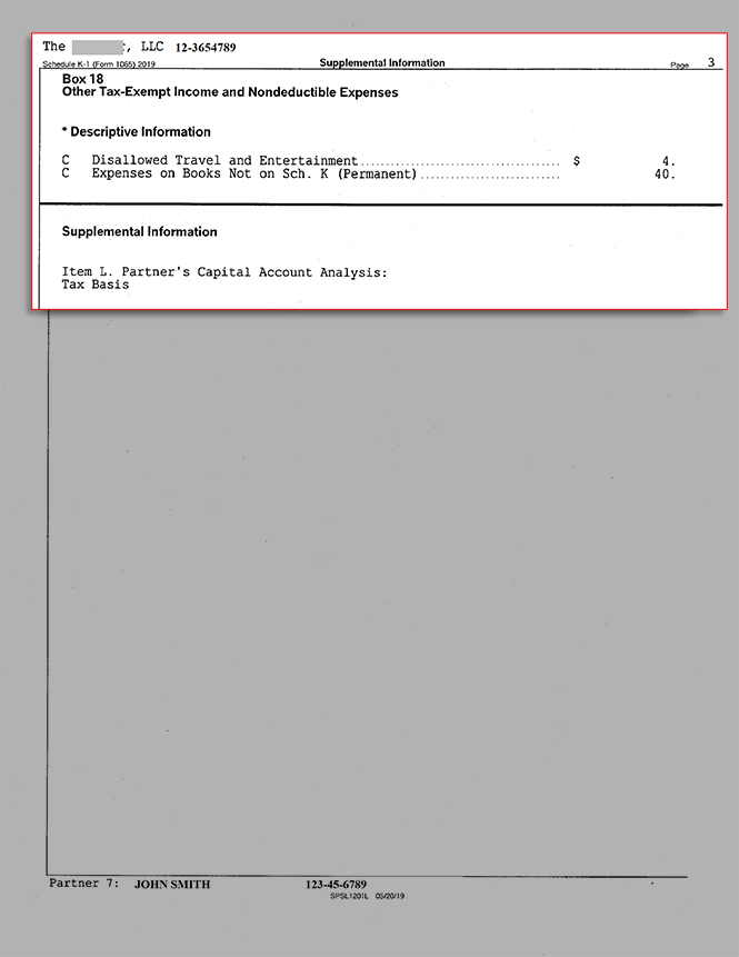 Schedule K-1 Other Tax Exempt Income and Nondeductible Expenses