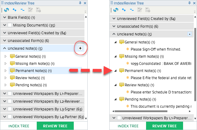 All items expanded for the selected category
