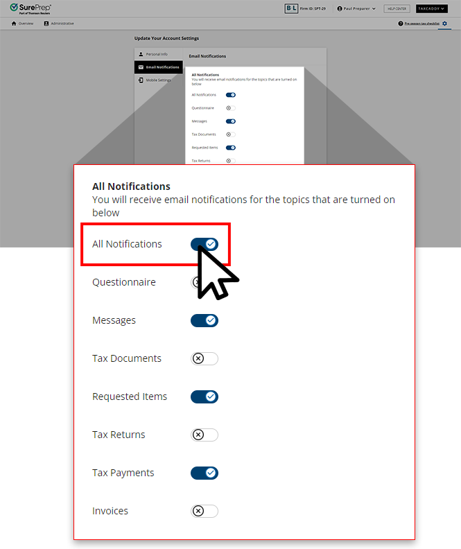 Turn on All Notifications