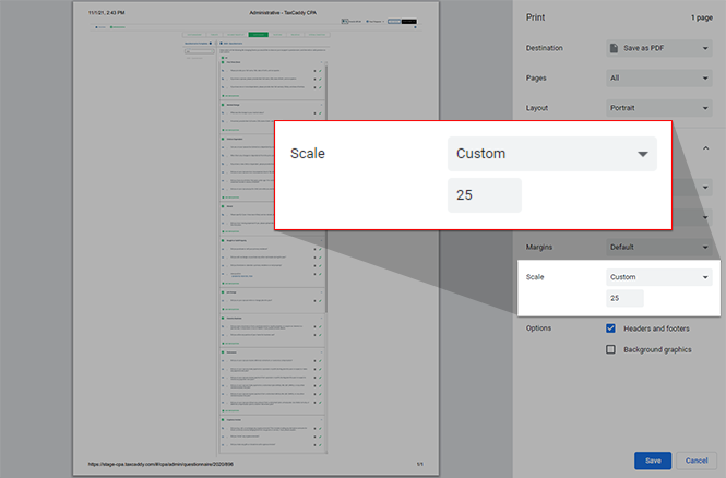 Select&nbsp;Scale&nbsp;and select&nbsp;Custom